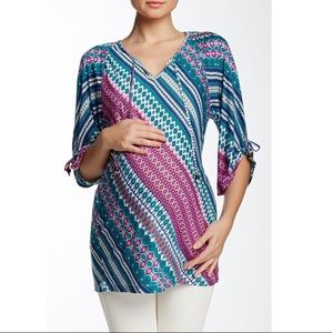 Everly Grey Robyn 3/4 Sleeve Maternity Tunic Top